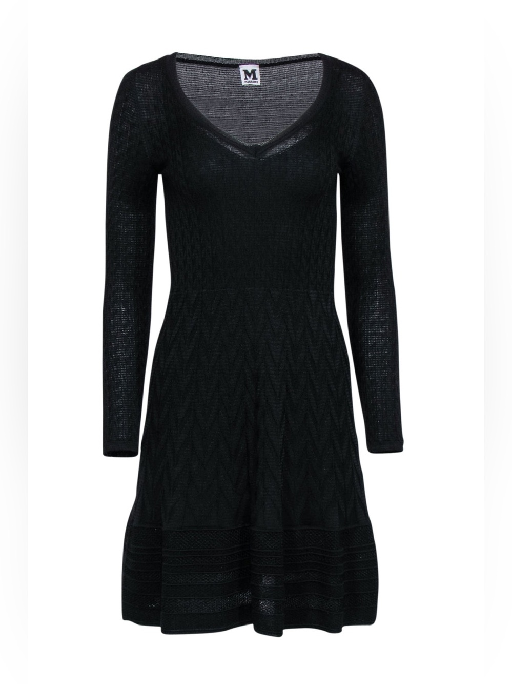 Missoni Black Long Sleeve Knit Dress